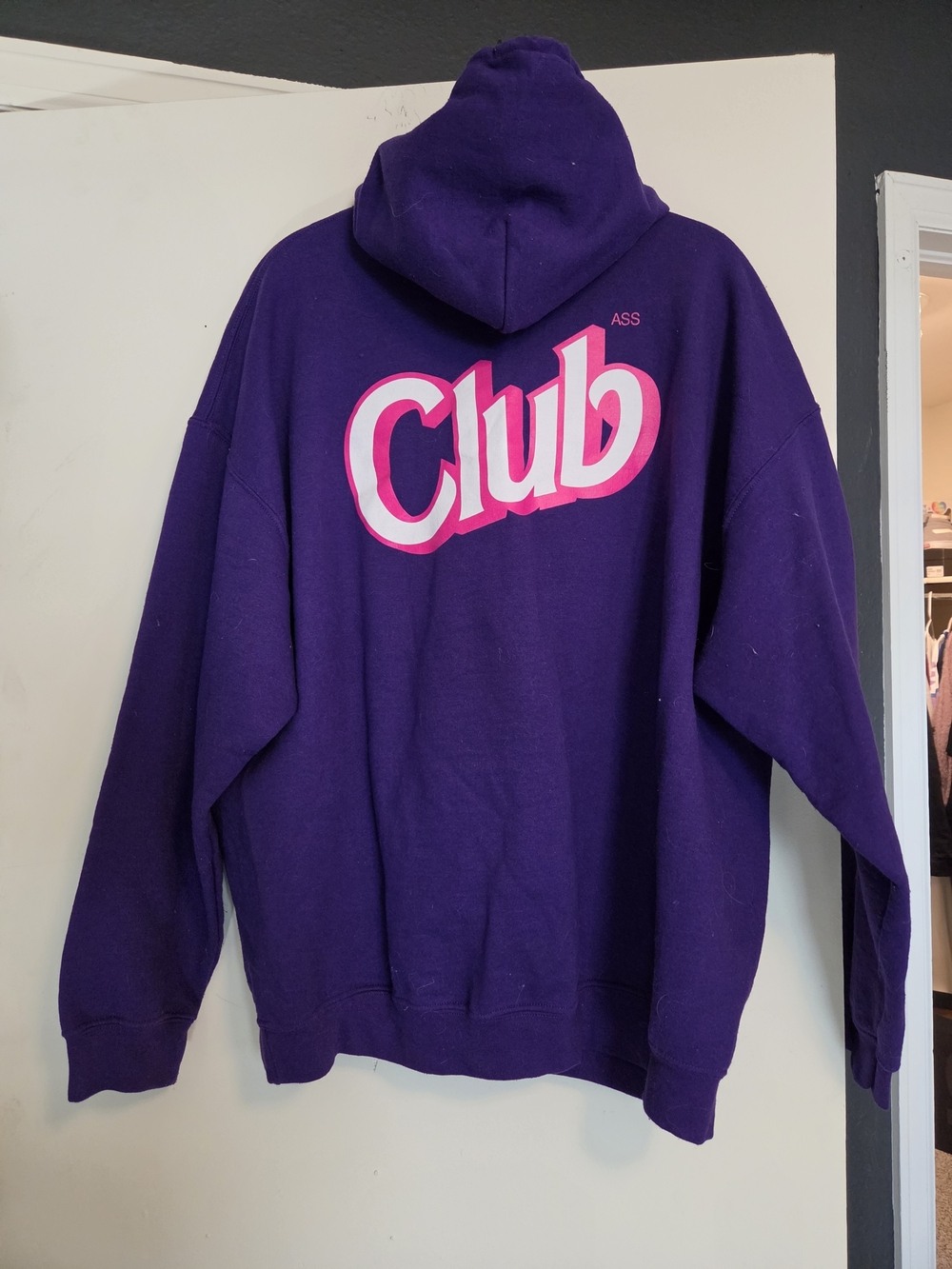 Anti Social Social Club Purple Hoodie with Pink & White 'Club' Graphic